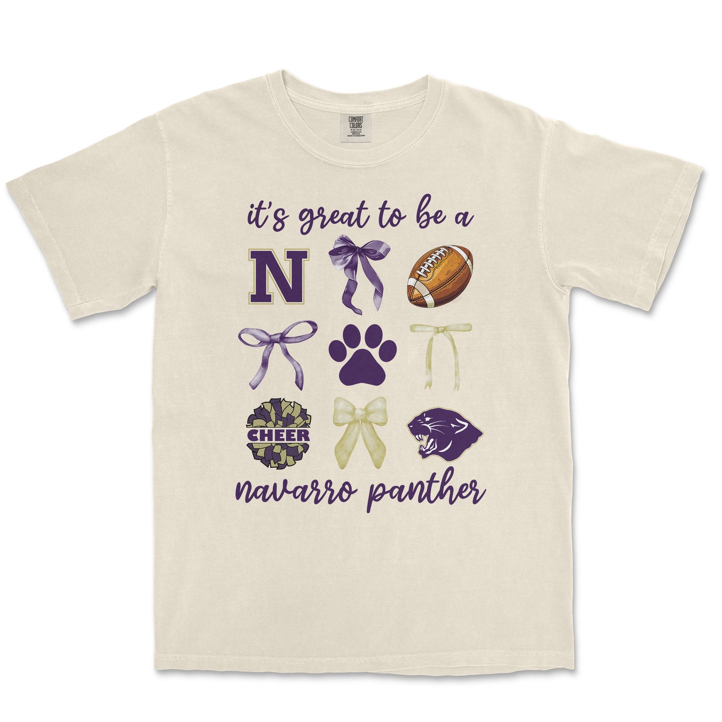 Navarro Cheer Bows with Football CUSTOM